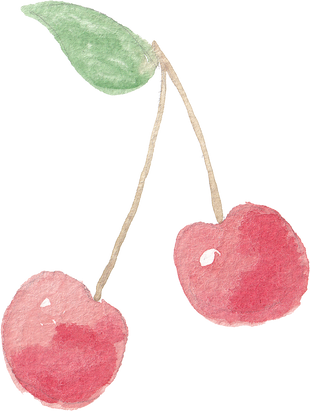 Watercolor Cherry Fruit